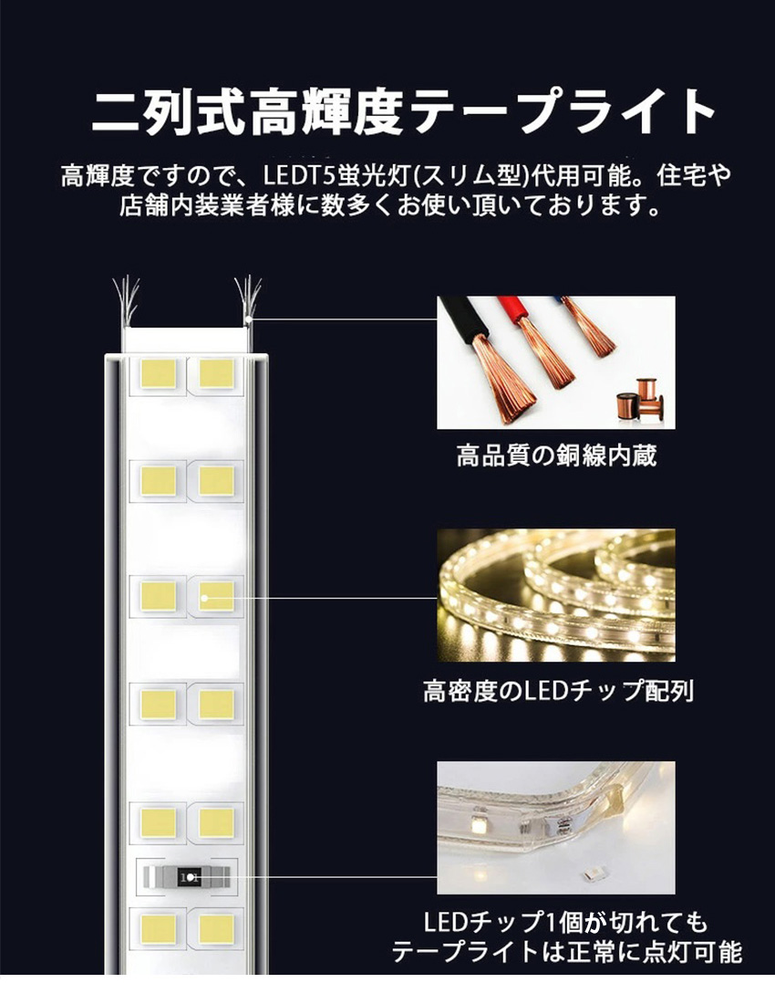 3色無階段調光 LEDテープライト アウトドア専用 BANNAI PSE カット可能