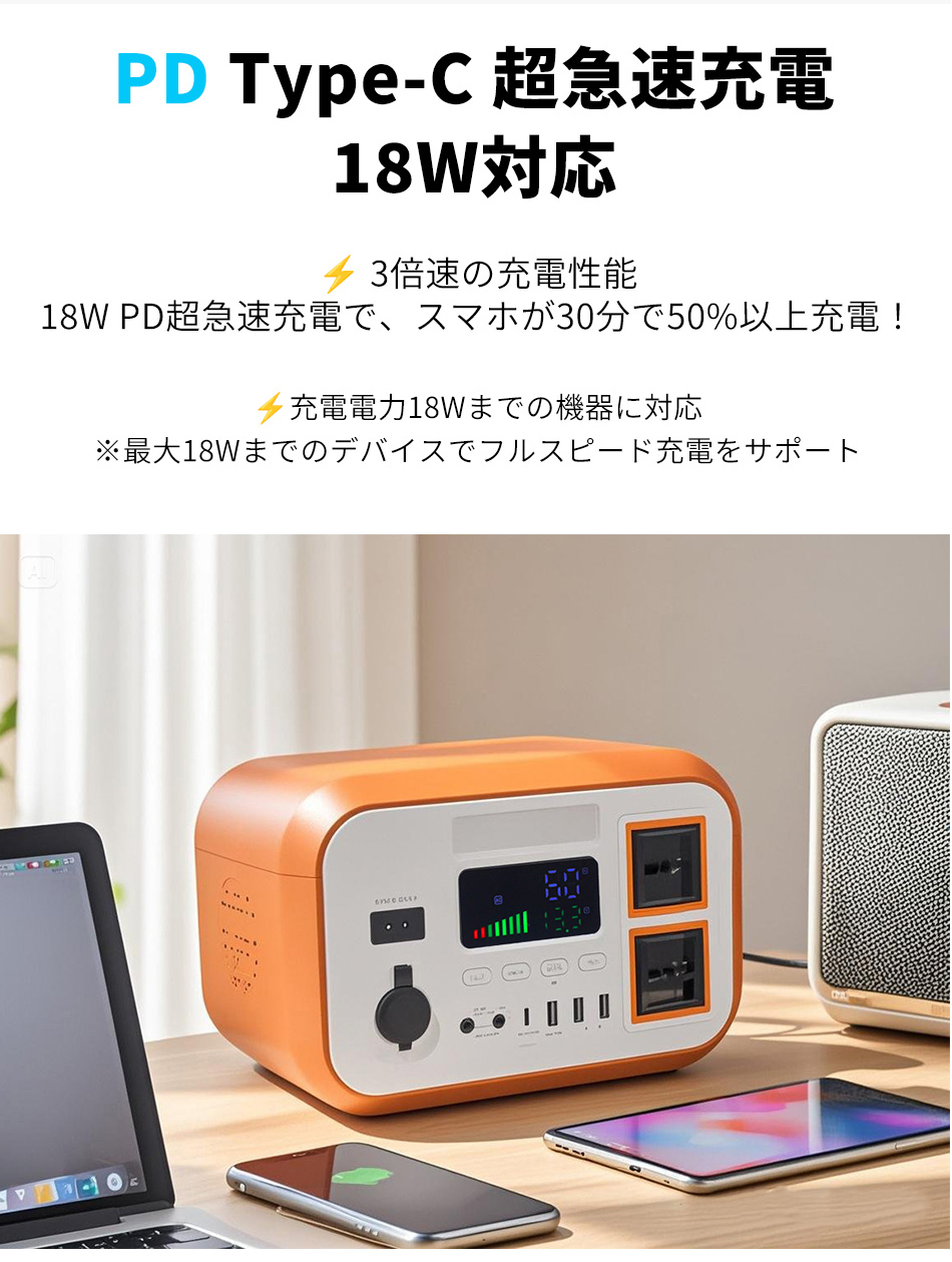 小型 ポータブル電源 大容量 AC出力600W 576Wh 180000mAH 家庭用蓄電池