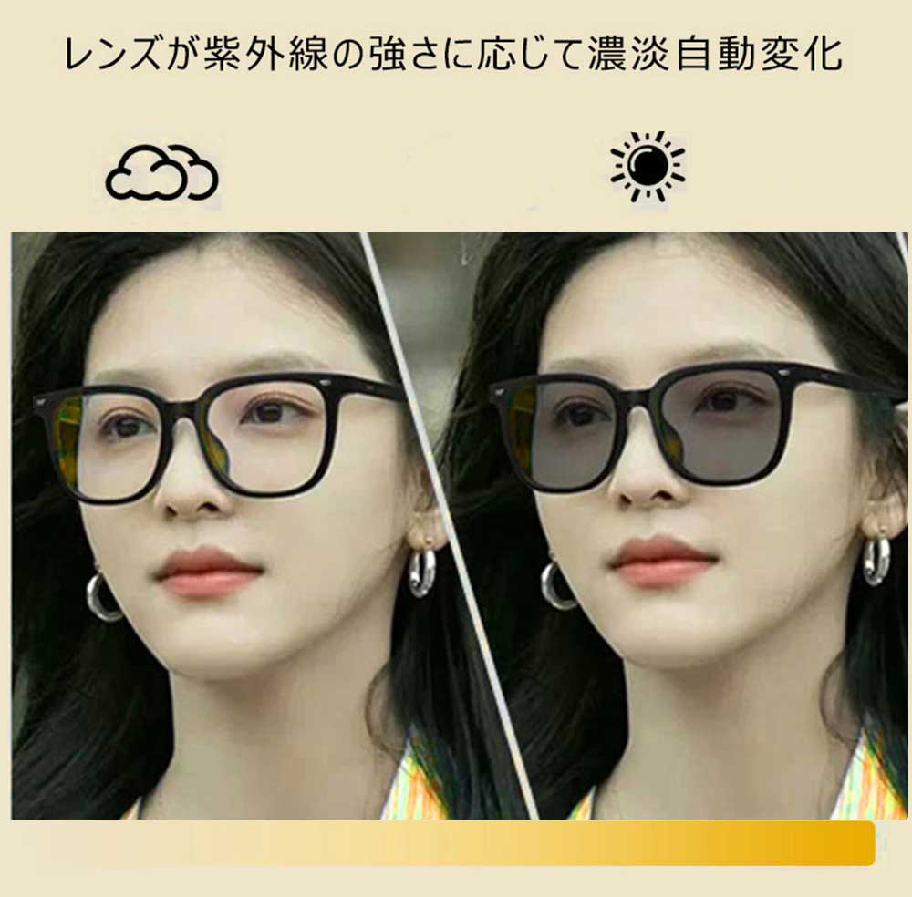 調光レンズ オーディオグラス スマート グラス メガネ サングラス イヤホン メガネ Bluetooth ワイヤレス ブルートゥース マイク搭載 通話 音楽再生 関連画像3