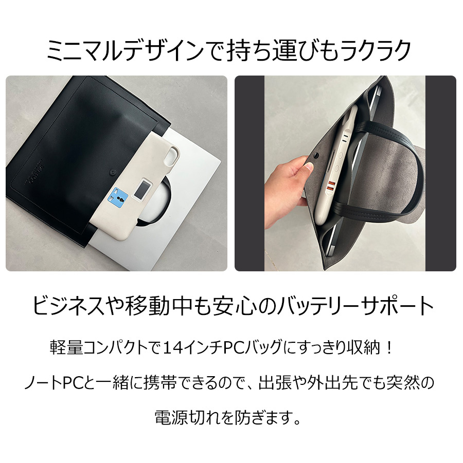 24.4MM超薄型 ポータブル電源 大容量 48000mAh/172.8Wh モバイル
