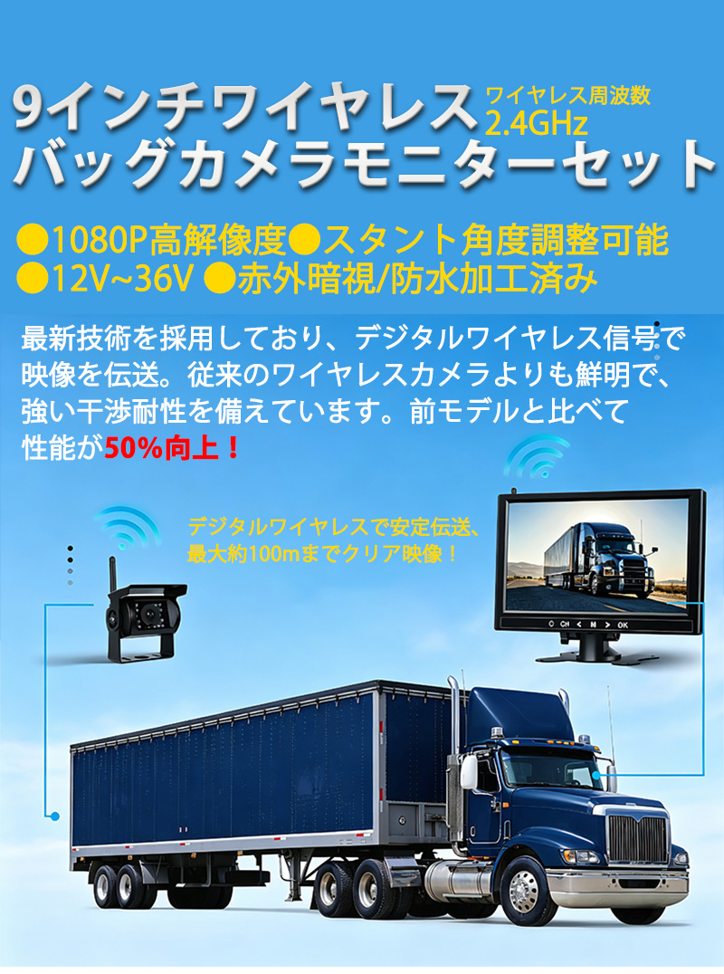 技適マーク付き ワイヤレス 9インチ 1080...の詳細画像1