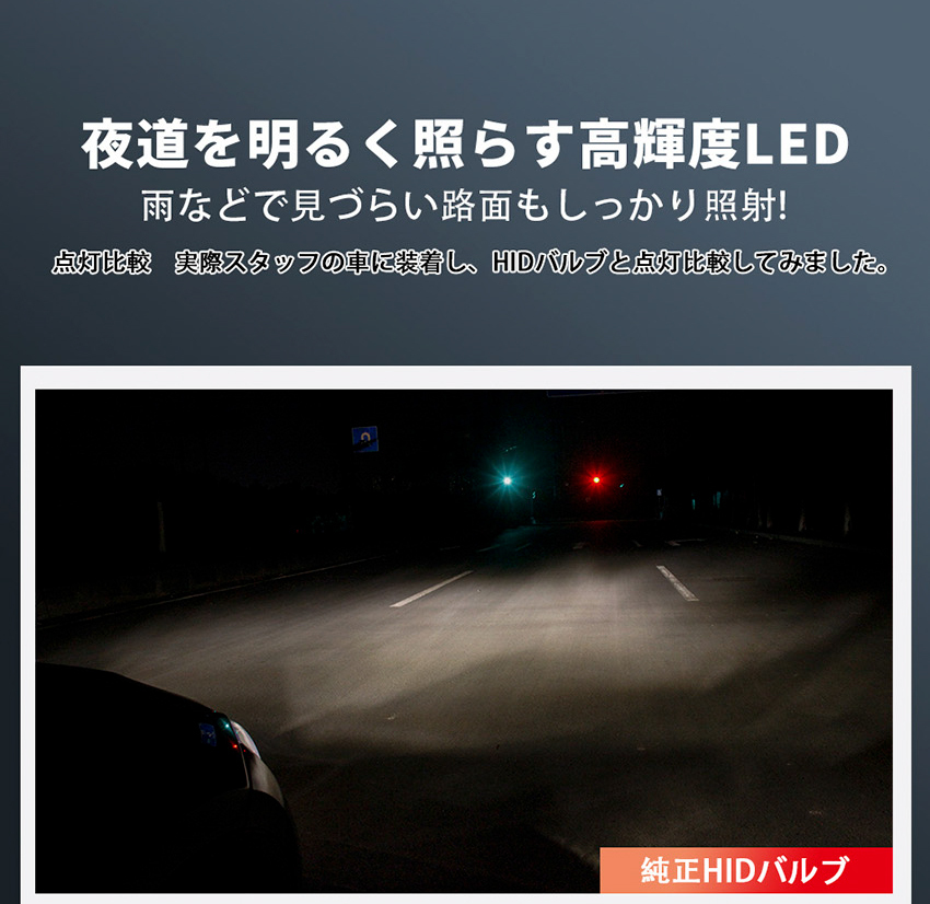 LEDヘッドライト H4/H13/HB1/HB5 車検対応 Hi/Lo 左右合計