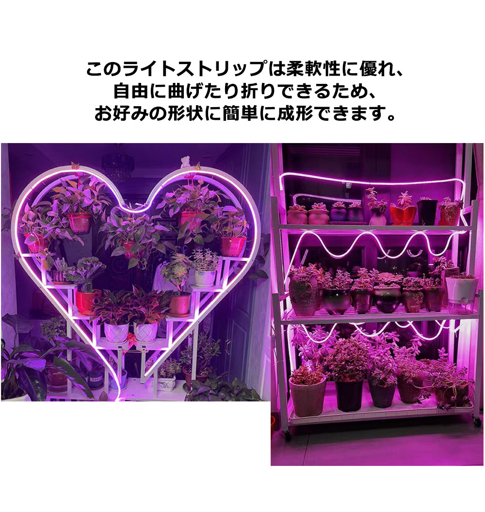 植物育成ライト LEDテープライト 30m 二列式 植物育成LED pse認証 観葉植物育成ライト トフルスペクトル 180smd/1m 赤と青 室内栽培ライト_8