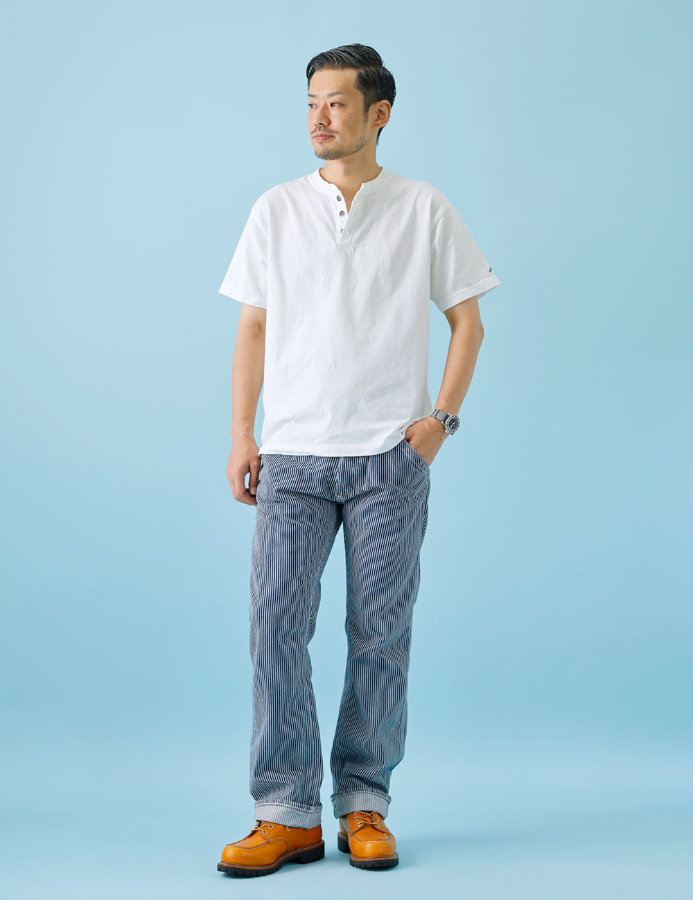SEVESKIG 刺子 パッチワーク ヒッコリーパンツ TALON 襤褸 日本製 BLUE PORT ワークパンツ メンズ ヒッコリー ダック生地 岡山児島 日本