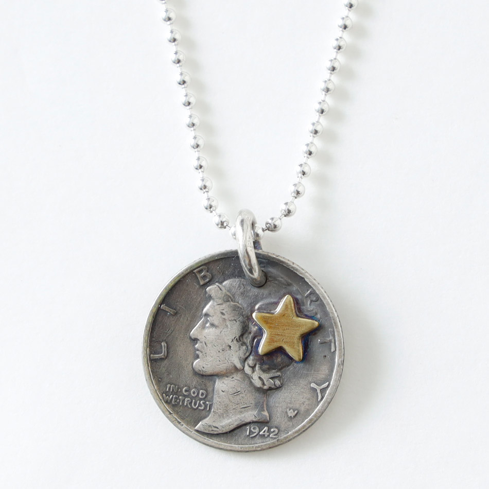 ボタンワークス コインネックレス BUTTON WORKS】ROOSEVELT DIME COIN NECKLACE ルーズベルト