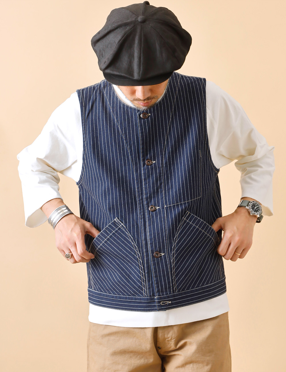 Schott N.Y.C（ショット） Schott ベスト メンズ デニム ヒッコリー