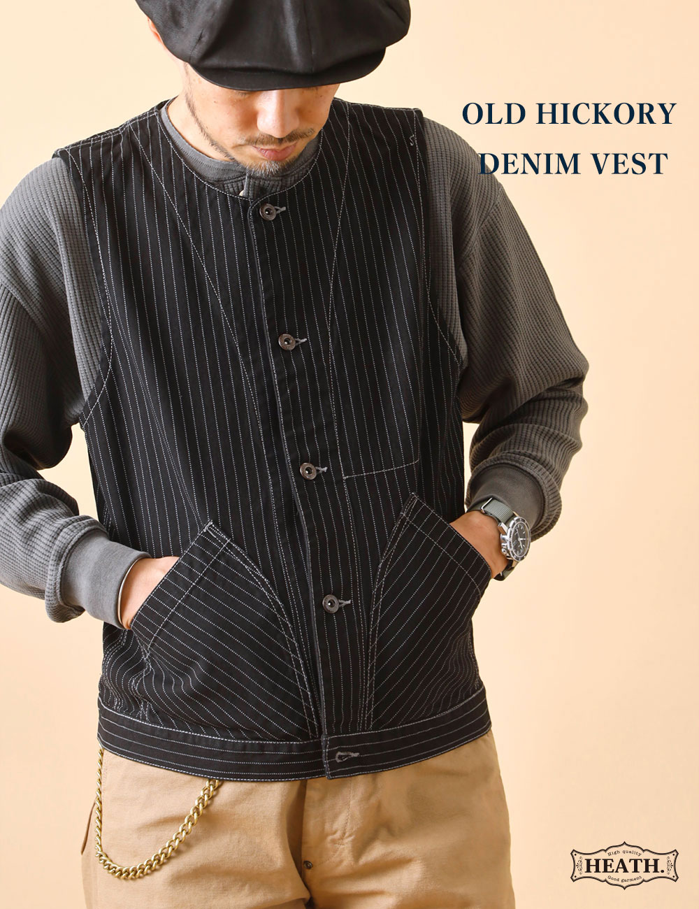 Schott N.Y.C（ショット） Schott ベスト メンズ デニム ヒッコリー