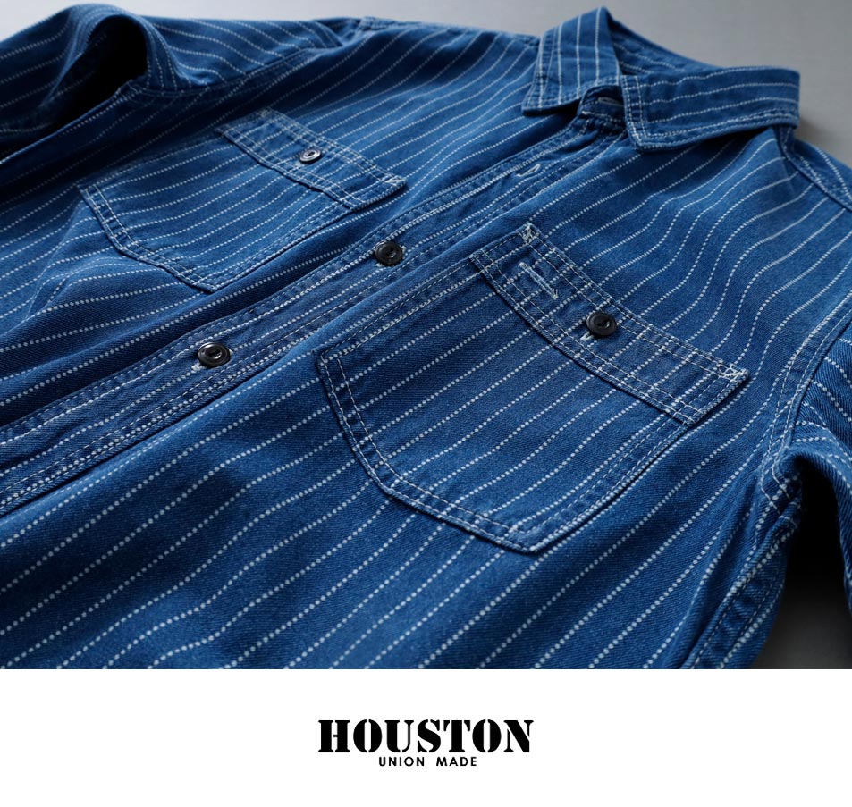 シャツ メンズ インディゴシャツ ブランド ウォバッシュ生地 ビンテージシャツ HOUSTON ヒューストン ストライプ  :ut-40691:HEATH.INDUSTRIAL - 通販 - Yahoo!ショッピング