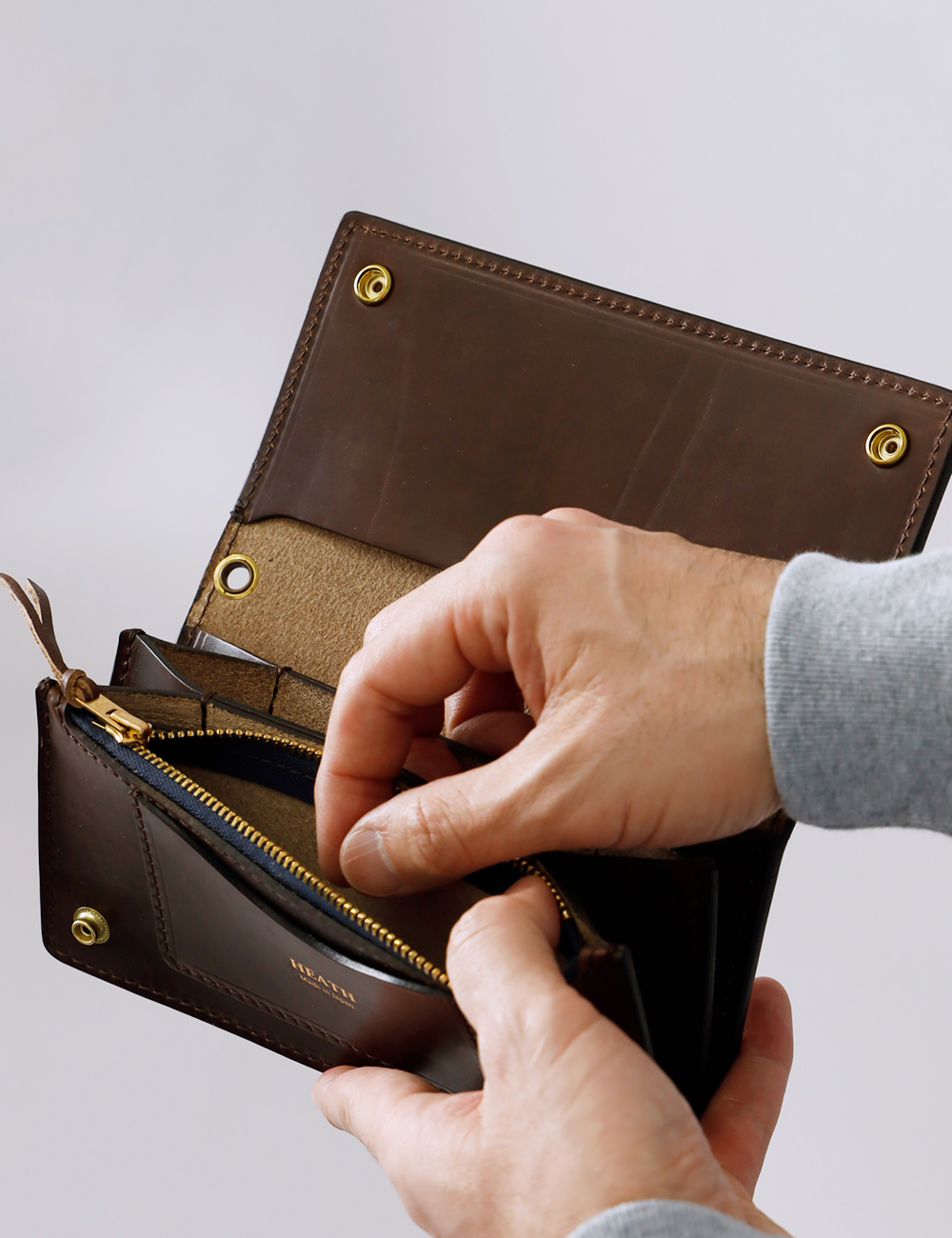 財布 メンズ 長財布 本革 レザー クロムエクセル ロングウォレット