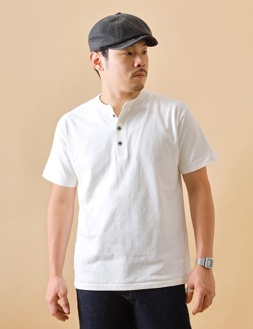 BLUE PORT 10%OFF！ファミリーセール！ Tシャツ メンズ ヘンリーネック