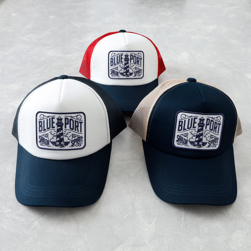 BLUE PORT メッシュキャップ メンズ 大きいサイズ 深め 帽子 野球帽