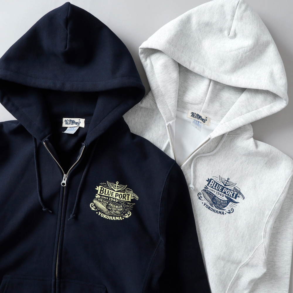 BLUE PORT ジップアップパーカー パーカー メンズ ヘビーウェイト 長袖