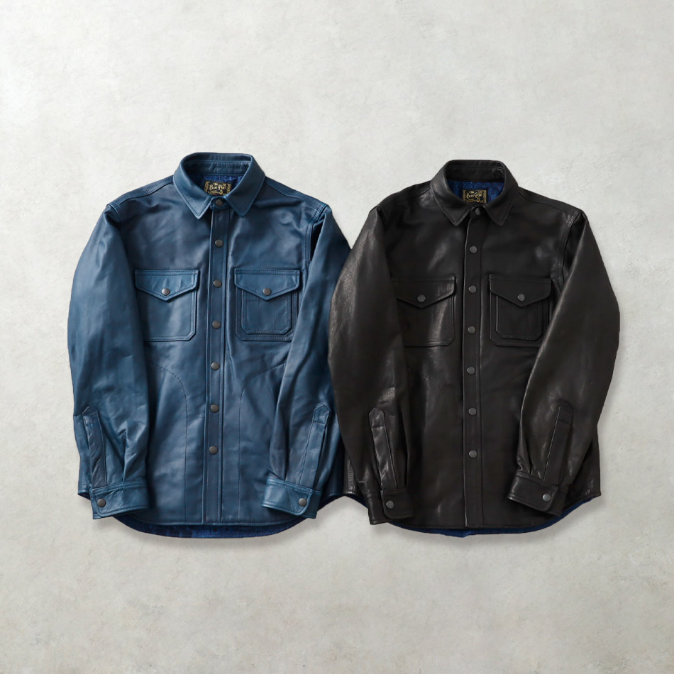 BLUE PORT レザージャケット アウター メンズ シャツジャケット 革