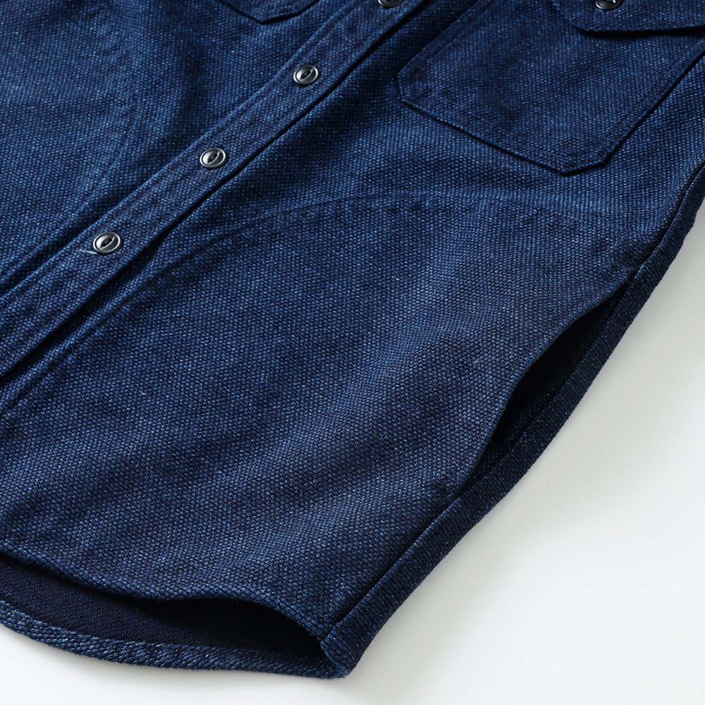 BLUE PORT 刺し子 シャツ ジャケット インディゴ ライトアウター