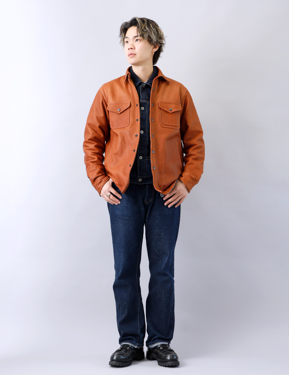 10%OFF！ファミリーセール！ ホースレザーシャツ 馬革 日本製 メンズ