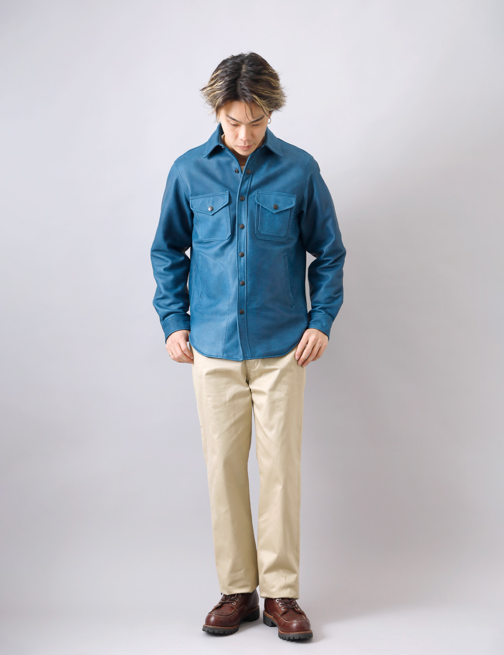 Taichi Murakami タイチムラカミ ホースレザーシャツ ホースレザーシャツ 馬革 日本製 メンズ アウター レザーシャツ