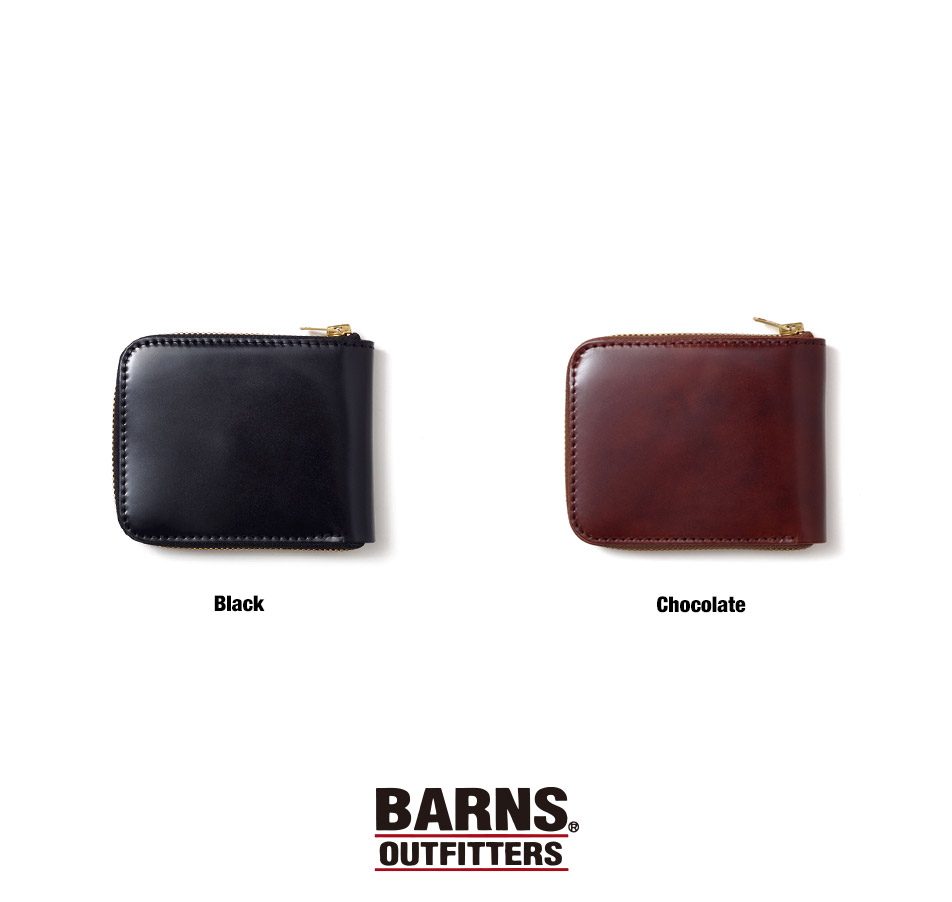 【未使用級 箱付き】BARNS バーンズ　財布　栃木レザー　コードバン　馬革　黒 未使用級 箱付き】BARNS バーンズ 財布 栃木レザー コードバン