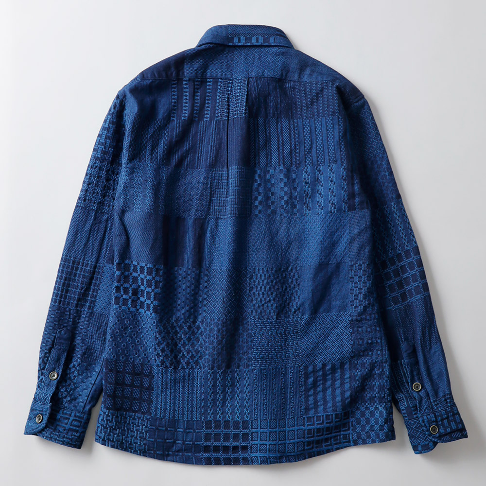 HEMISPHERES/エミスフィール★インディゴ/藍染め/デニムシャツ【レディースS】Made in Japan◆BG762 HEMISPHERES/エミスフィール☆インディゴ/藍染め/デニムシャツ