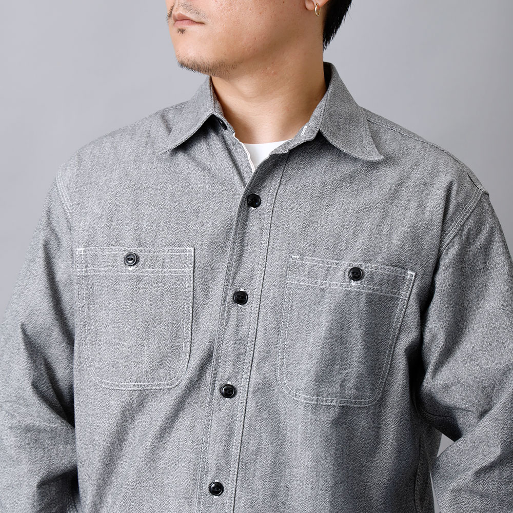 BLUE PORT シャンブレーシャツ メンズ 赤耳 セルヴィッチ 国産生地