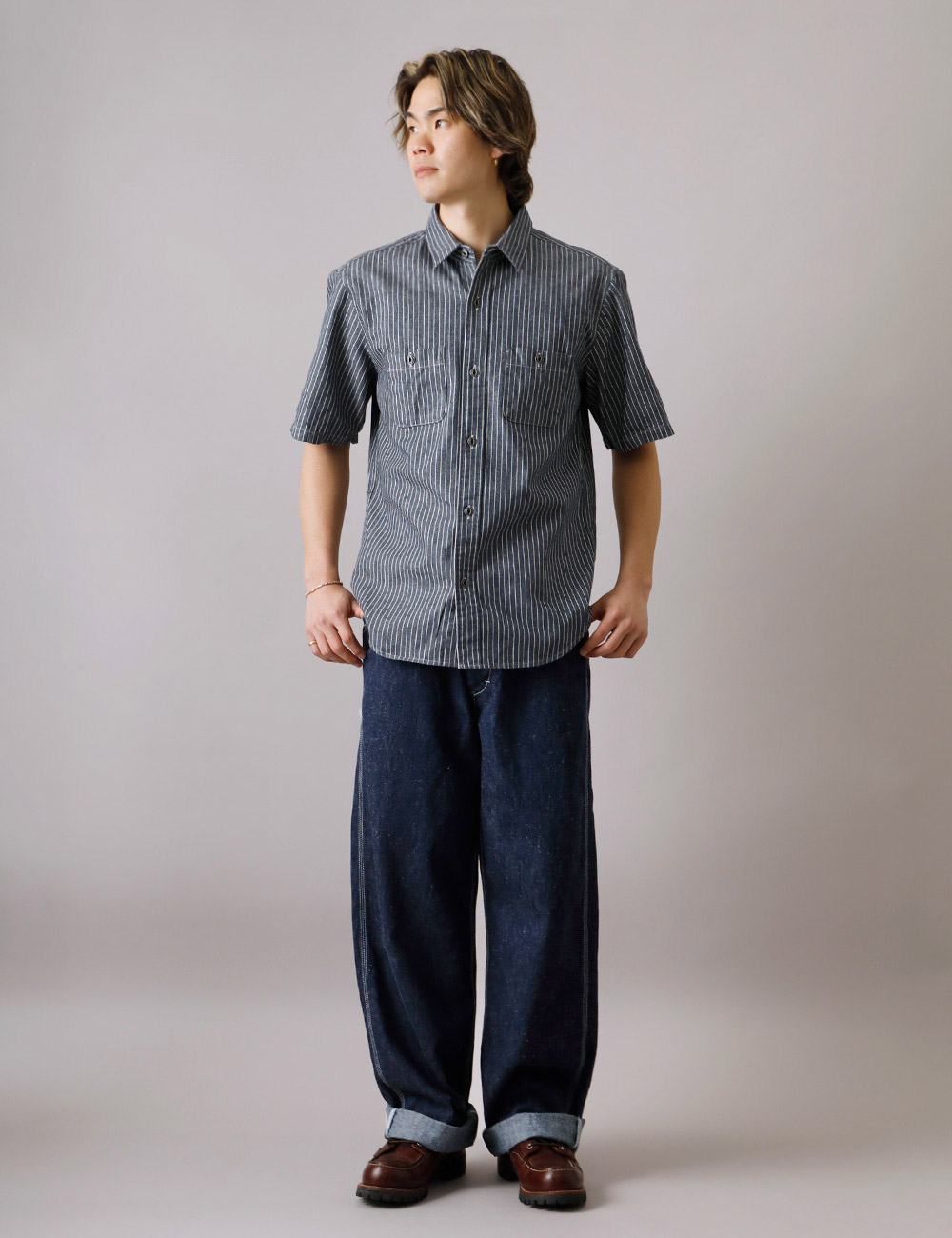 BLUE PORT ワイドデニム メンズ ジーンズ デニムパンツ ワイドパンツ