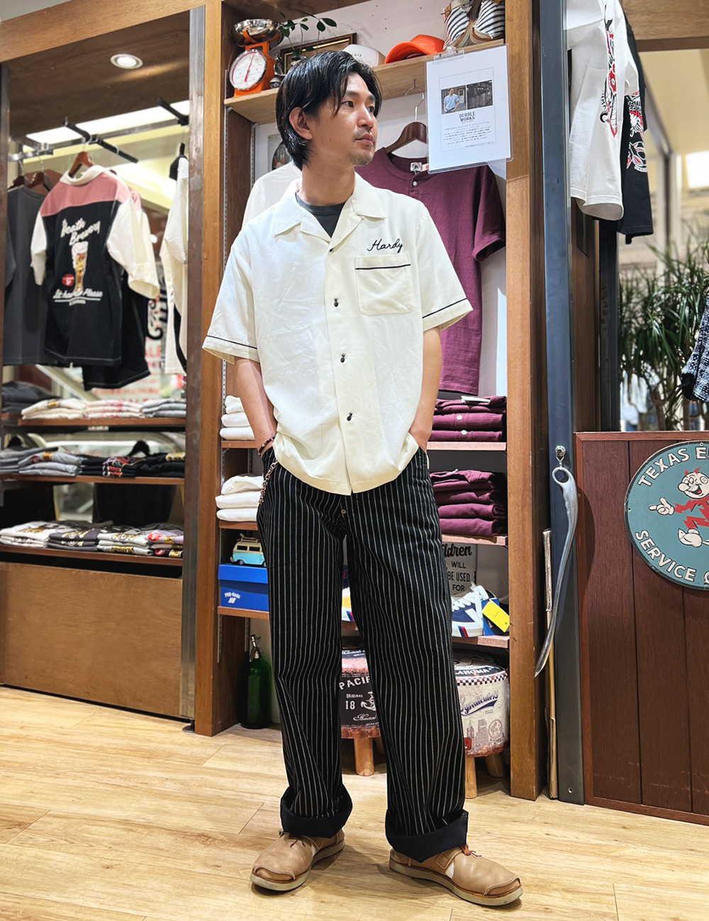 BLUE PORT ワークパンツ ワイド ウォバッシュ メンズ ワーク パンツ