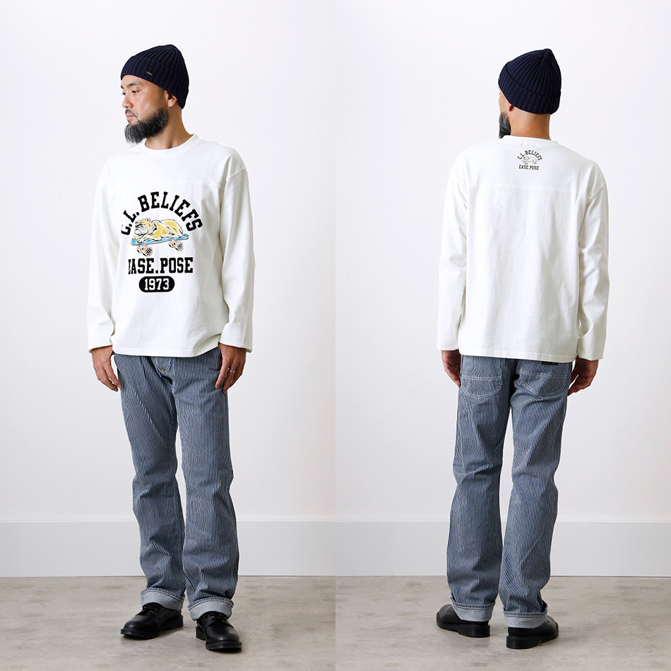 フットボールロンT メンズ カットソー アメカジ 長袖 バックプリント