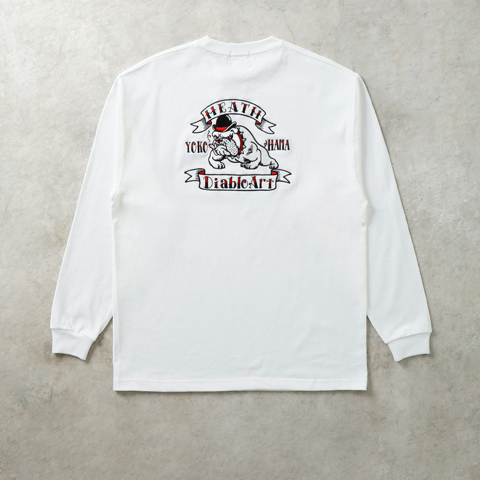 ロンT メンズ カットソー アメカジ 長袖 桐生産刺繍 刺繍Tシャツ 犬 ロンT メンズ カットソー アメカジ 長袖 桐生産刺繍 刺繍Tシャツ 犬