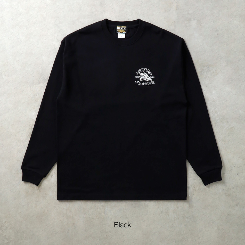 ■90s HARDY AMIES スウェット 長袖Tシャツ ロンT 刺繍ロゴ 黒 ロンT メンズ カットソー アメカジ 長袖 桐生産刺繍 刺繍Tシャツ