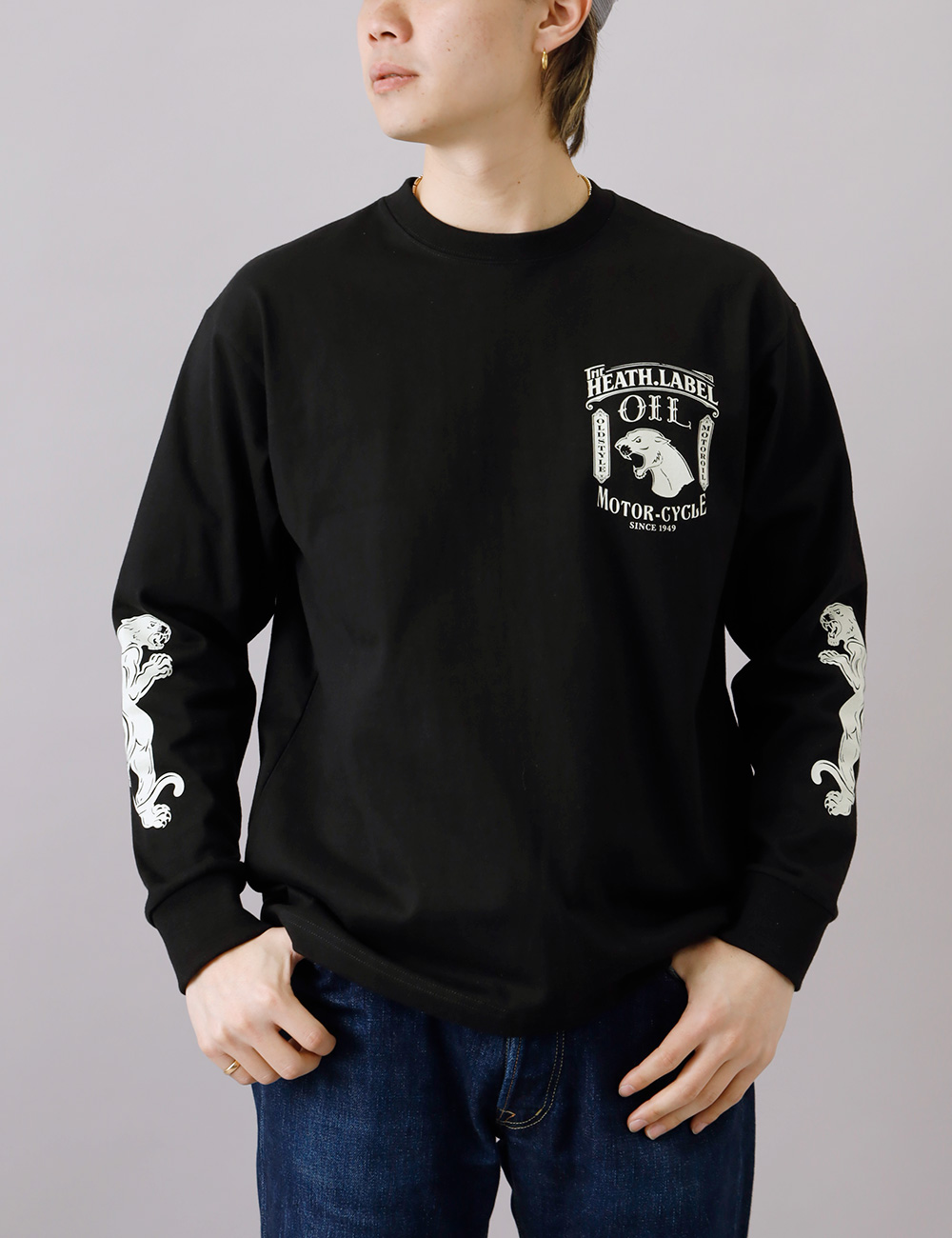 Welldone ブラック ロゴプリント 長袖カットソー 10%OFF！ファミリーセール！ ロンT メンズ 長袖 カットソー バック