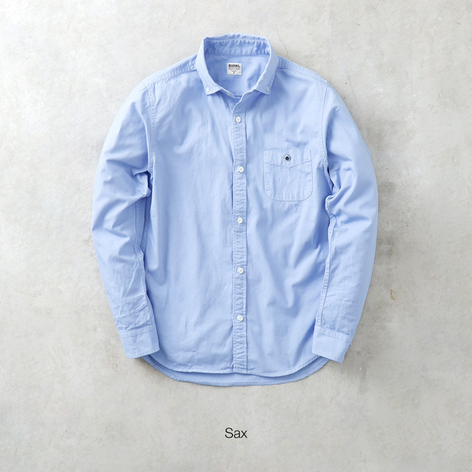 BARNS OUTFITTERS ネイビー オックスフォードシャツ　ボタンダウン バーンズアウトフィッターズ【BARNS OUTFITTERS】小衿