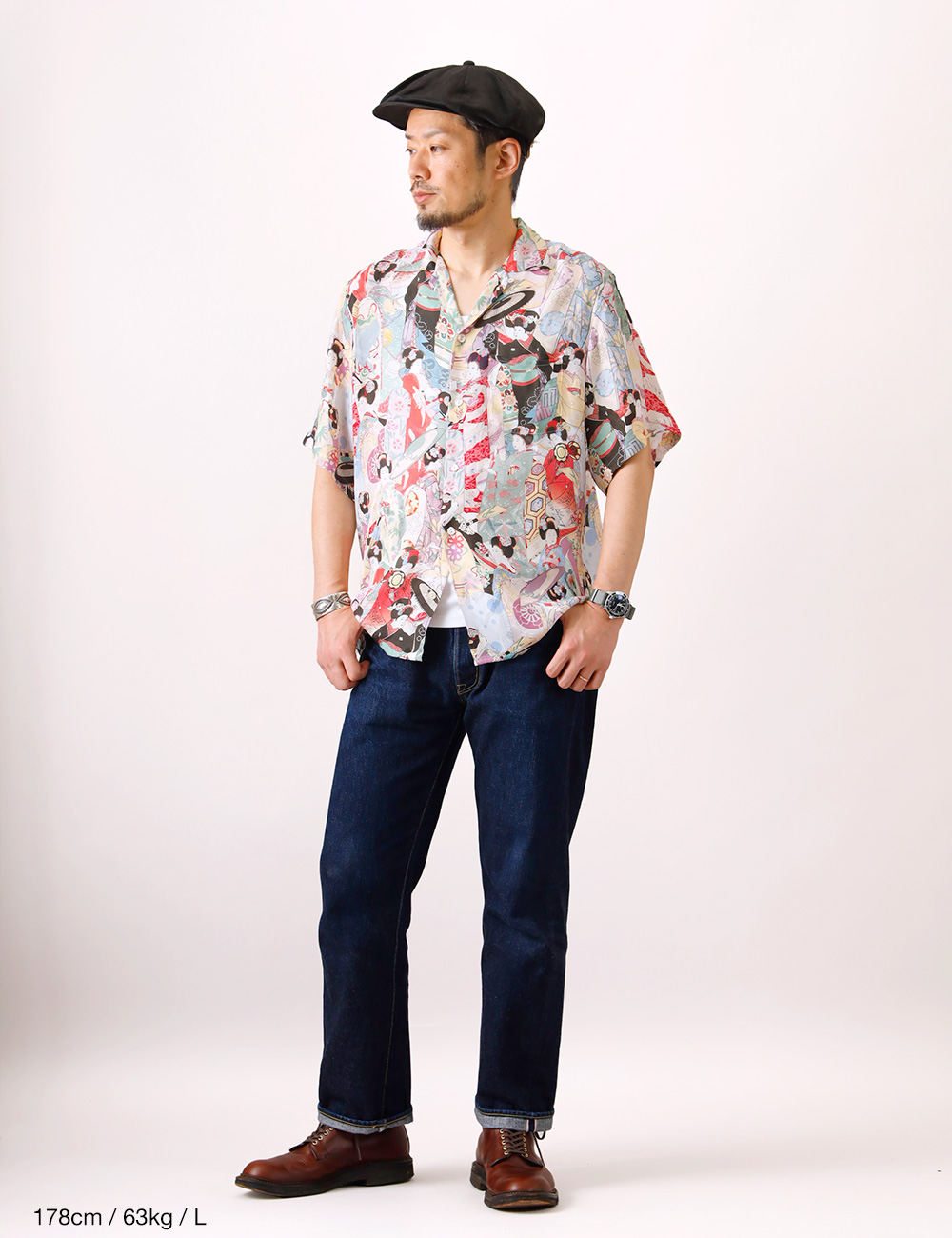 NIPOALOHA（ニポアロハ） アロハシャツ メンズ 日本製 シルク混 和柄