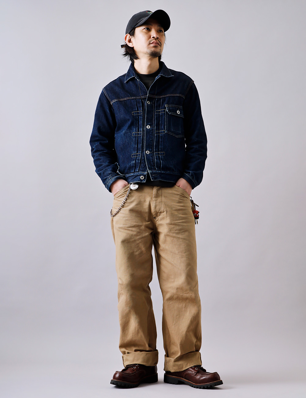 【日本製】45rpm ぽぷりん ミリタリーパンツ XL ワイド アメカジ BLUE PORT ワイドダックパンツ メンズ ワークパンツ 日本製 脚長効果
