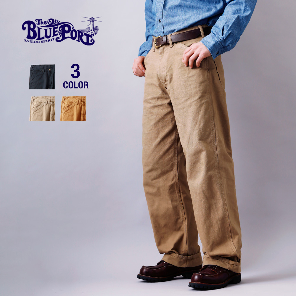 【日本製】45rpm ぽぷりん ミリタリーパンツ XL ワイド アメカジ BLUE PORT ワイドダックパンツ メンズ ワークパンツ パンツ ボトムス