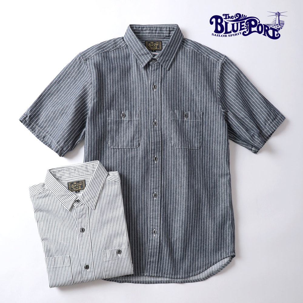 BLUE PORT 10%OFF！ファミリーセール！ ヒッコリー 半袖ワークシャツ
