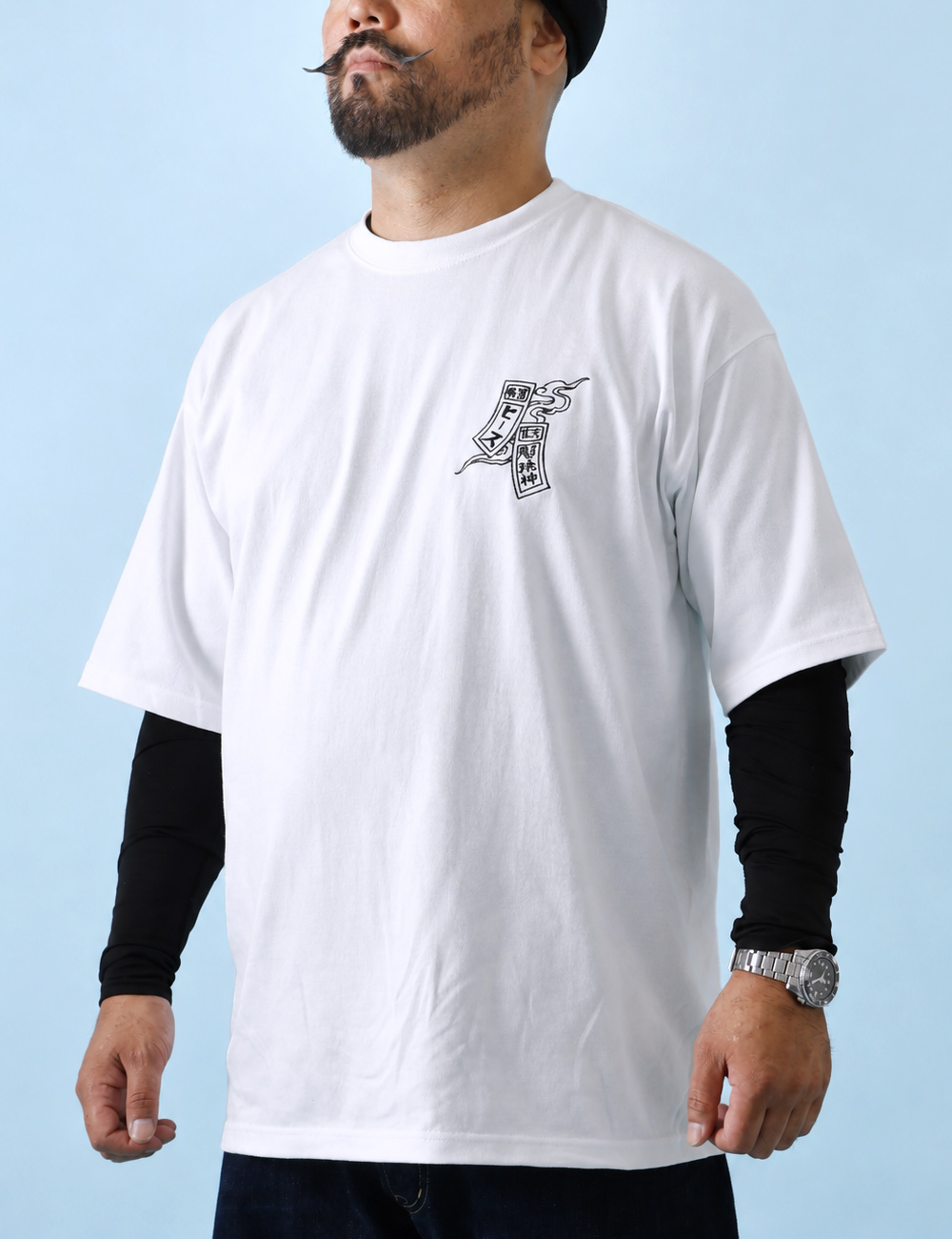 Tシャツ メンズ 刺繍 鶴 和柄 厚手 HEATH×Diablo Art M-XL : HEATH