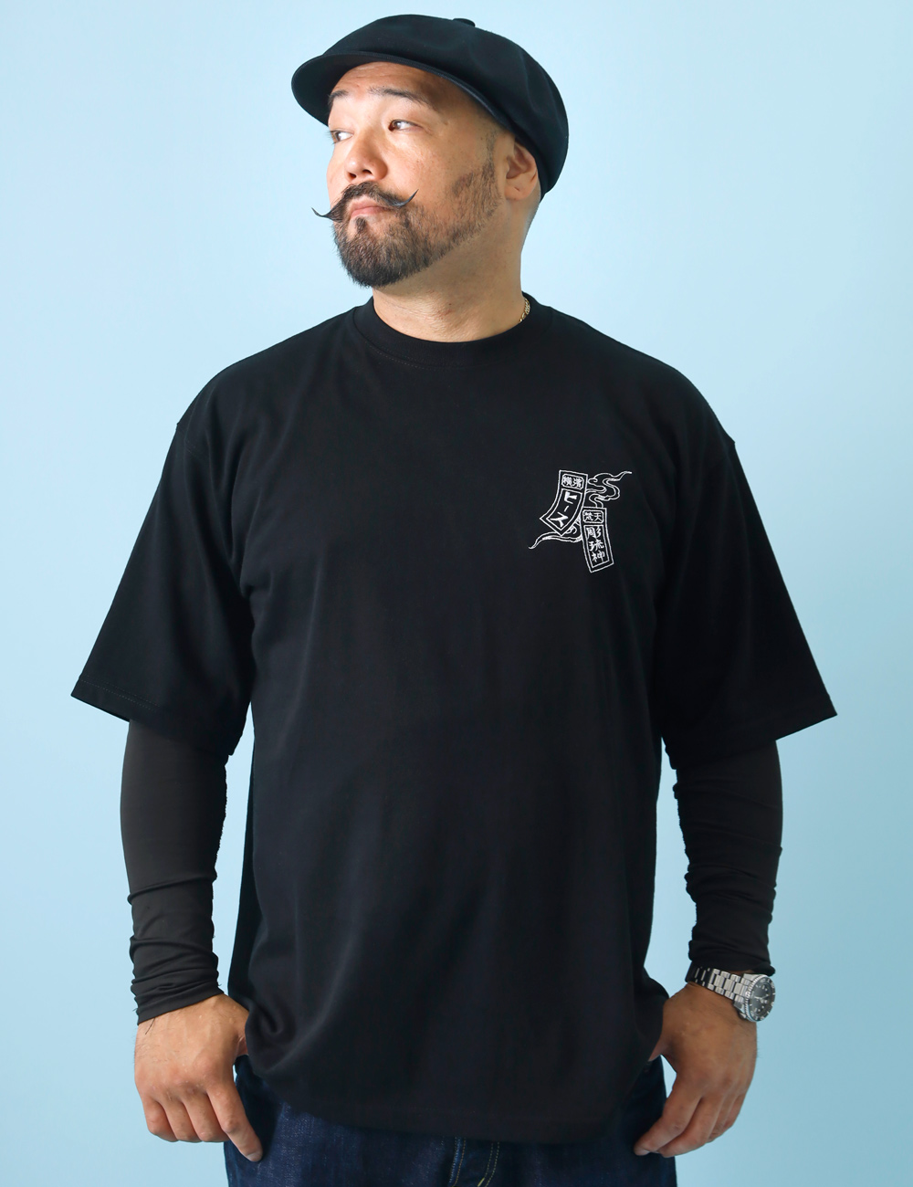 Tシャツ メンズ 刺繍 鶴 和柄 厚手 HEATH×Diablo Art M-XL : HEATH