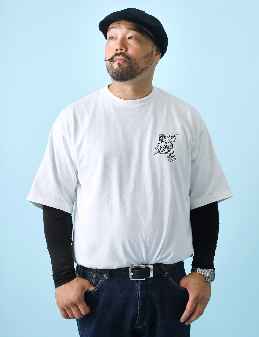 Tシャツ メンズ 刺繍 鶴 和柄 厚手 HEATH×Diablo Art M-XL : HEATH