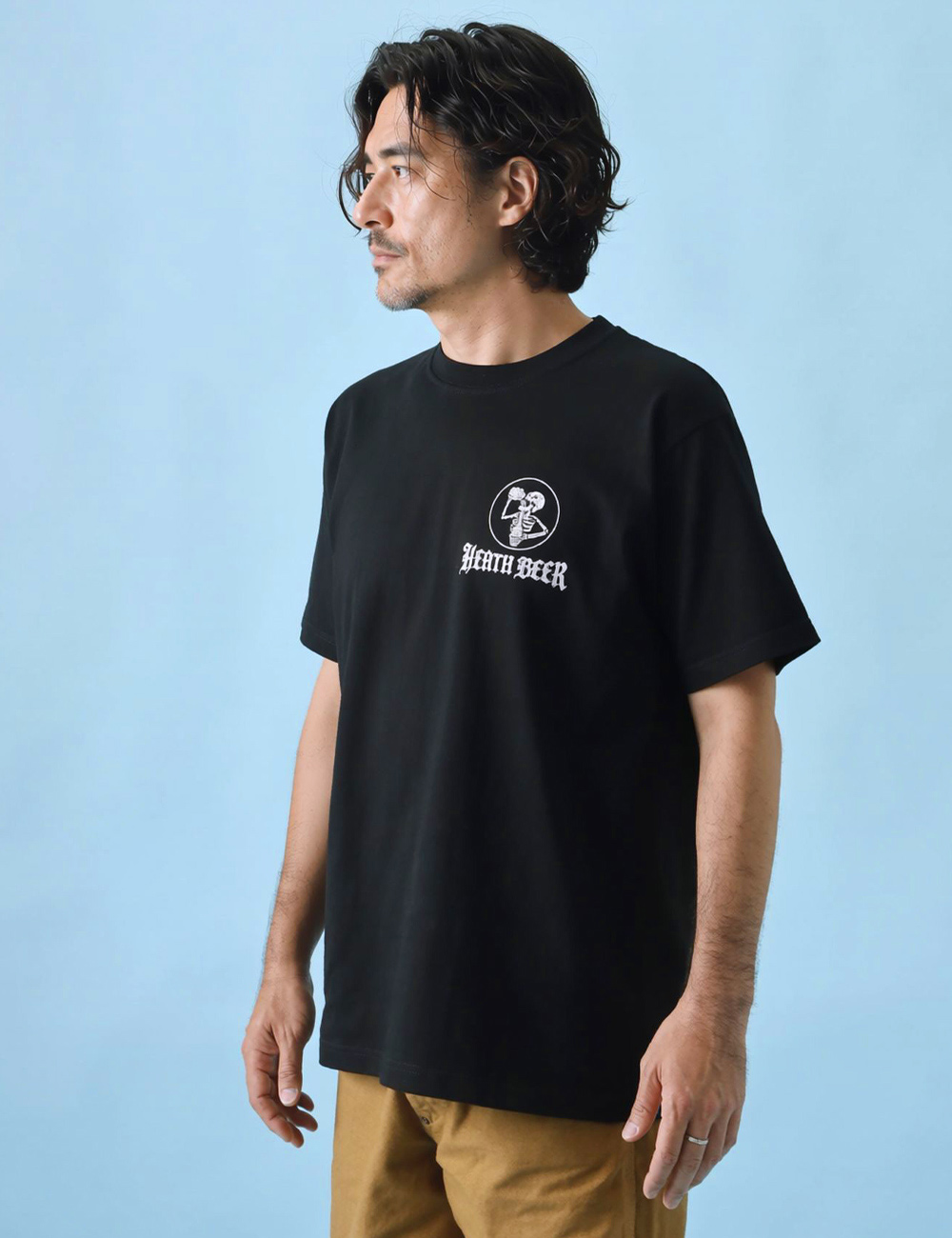 Tシャツ メンズ 半袖 7.4oz バックプリント スカル BEER 丸胴 アメカジ