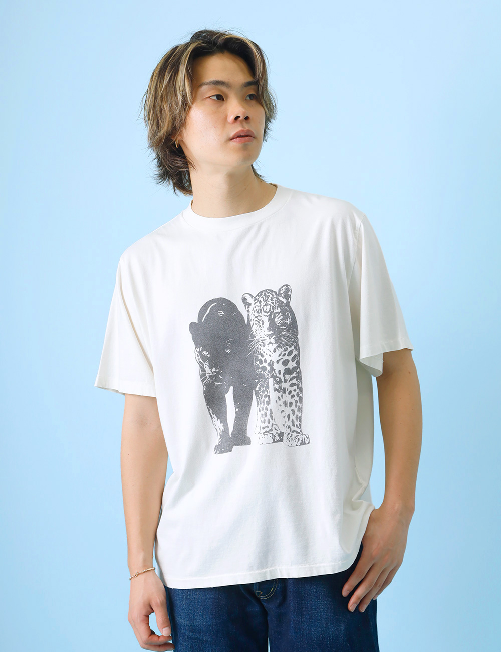 REMI RELIEF（レミ レリーフ） Tシャツ メンズ 半袖 レオパード 硫化