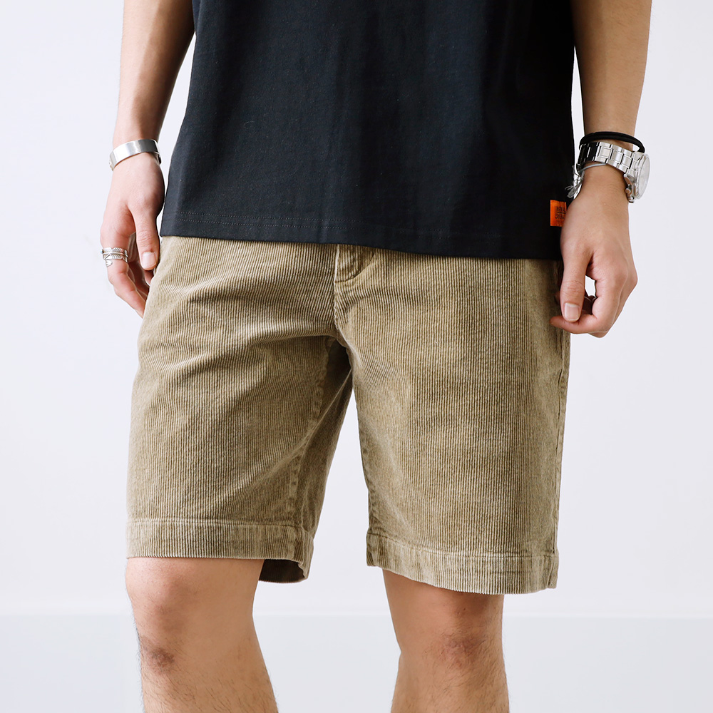 BLUE PORT コーデュロイ ショートパンツ メンズ ゆったり ワイド
