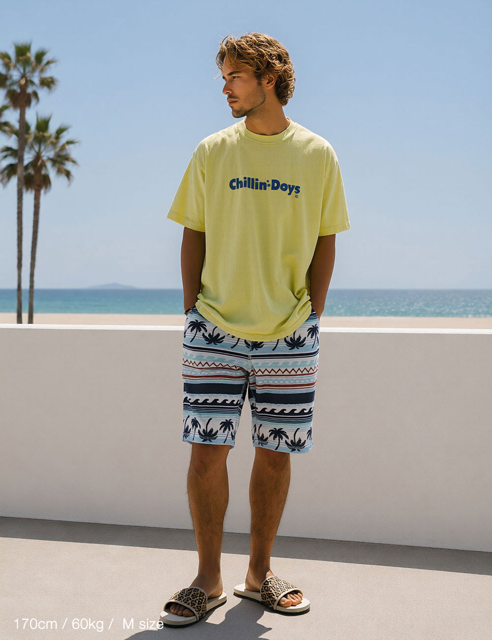 BLUE PORT ショートパンツ メンズ 裏パイル スウェット 総柄 夏 マリン