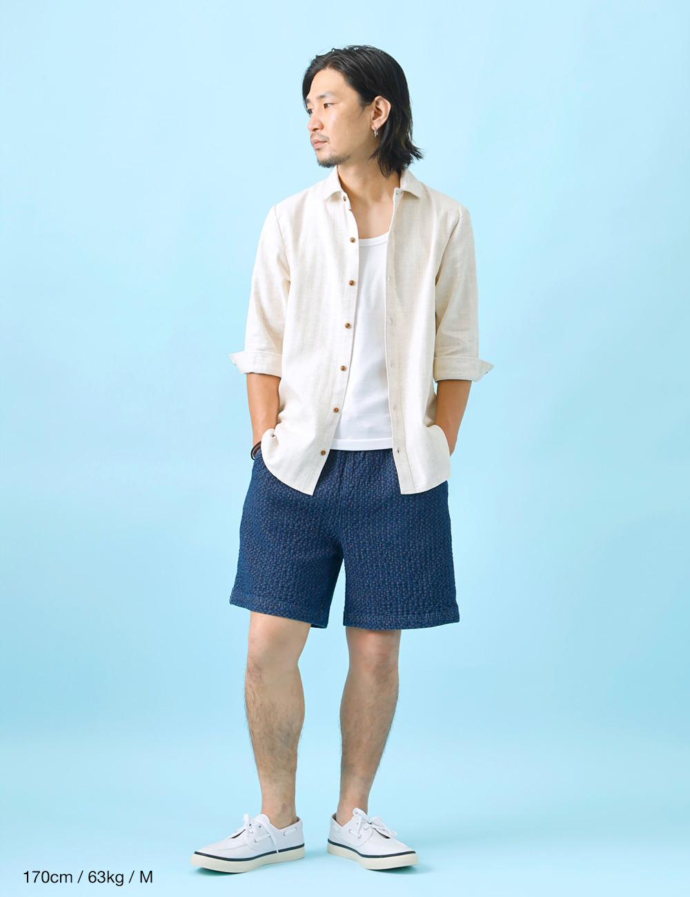 10%OFF！ファミリーセール！ ショートパンツ メンズ インディゴデニム