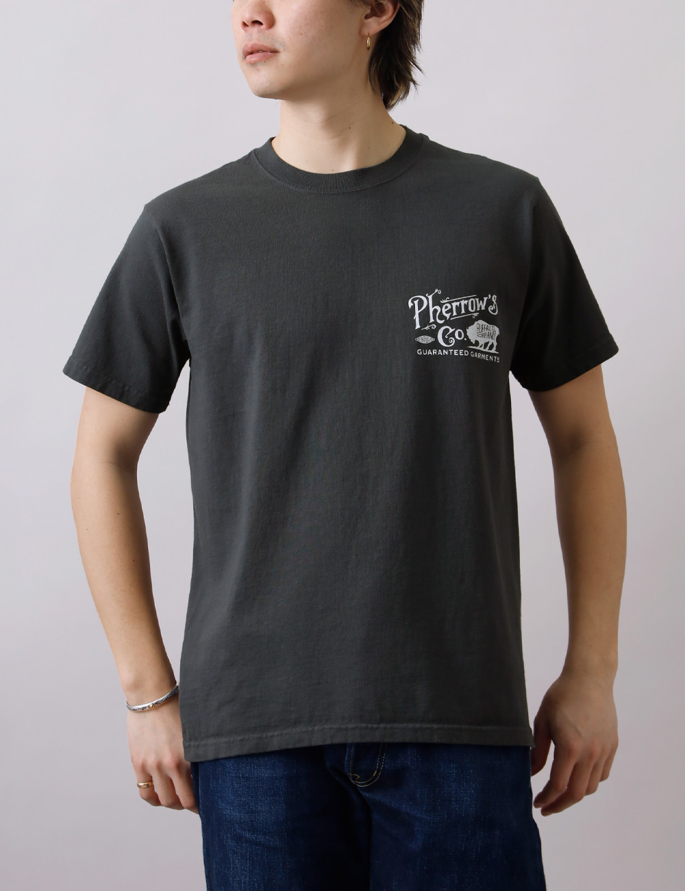 Pherrow's（フェローズ） 別注 Tシャツ メンズ 半袖 厚手 ヘビーオンス