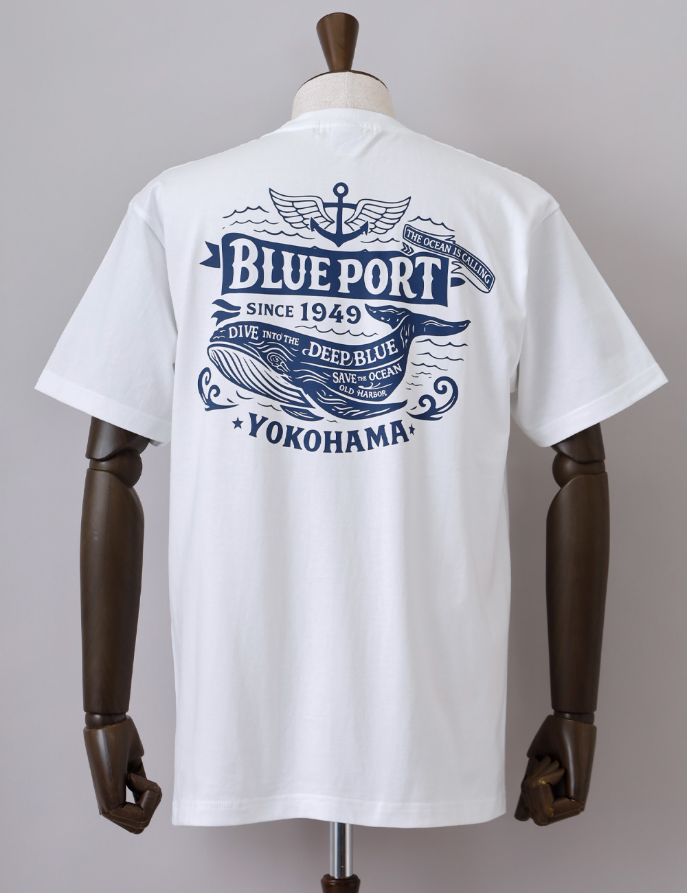 BLUE PORT Tシャツ メンズ 半袖 カットソー バックプリント 大きい