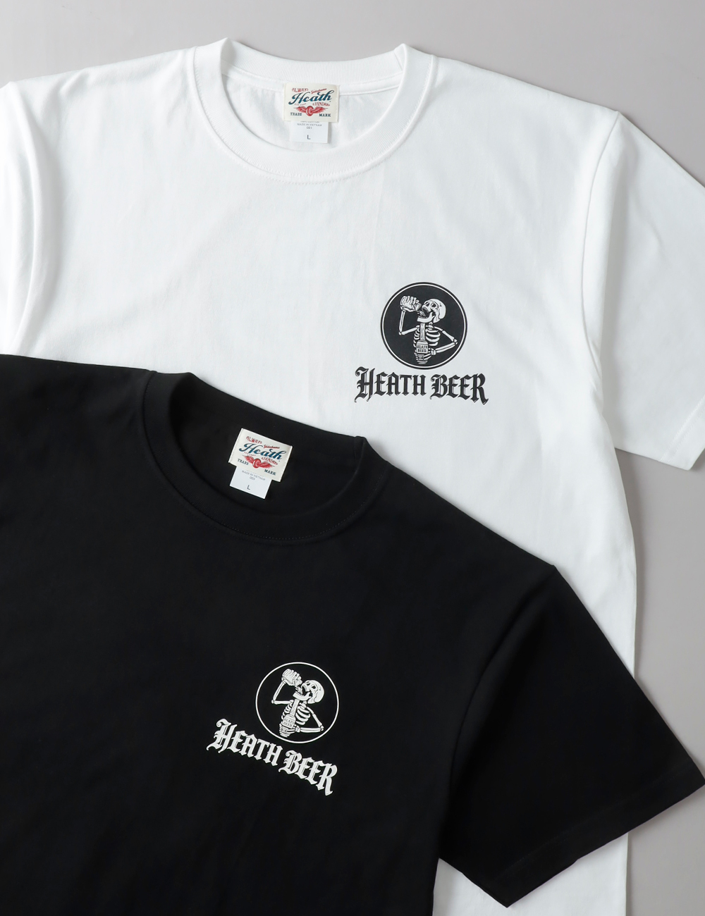 Tシャツ メンズ 半袖 7.4oz 丸胴 バックプリント スカル BEER アメカジ