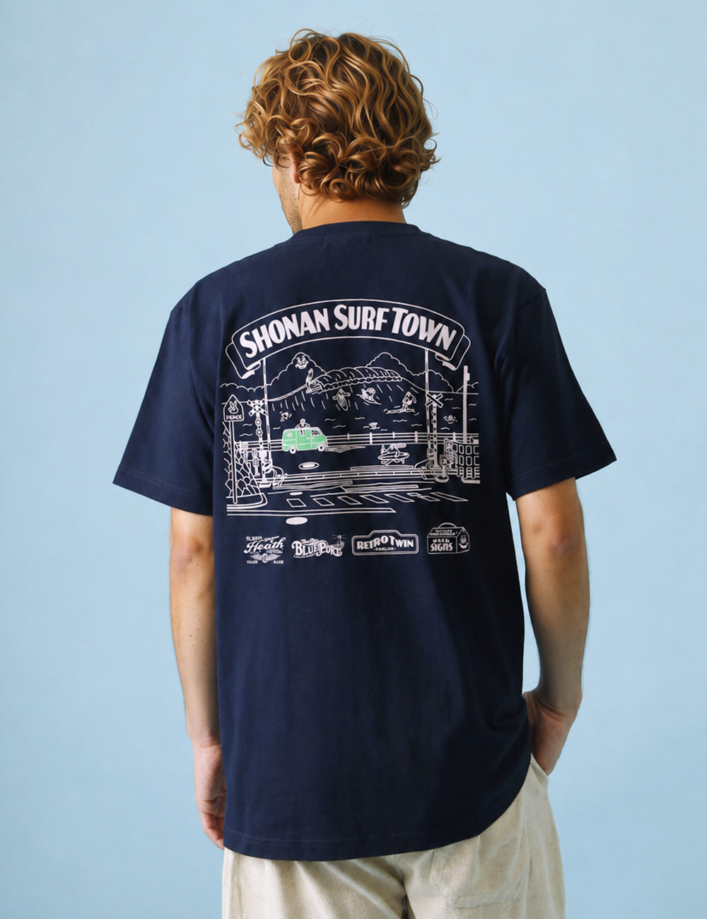 BLUE PORT Tシャツ メンズ 半袖 厚手 ハーレー アメカジ HEATH × RETRO