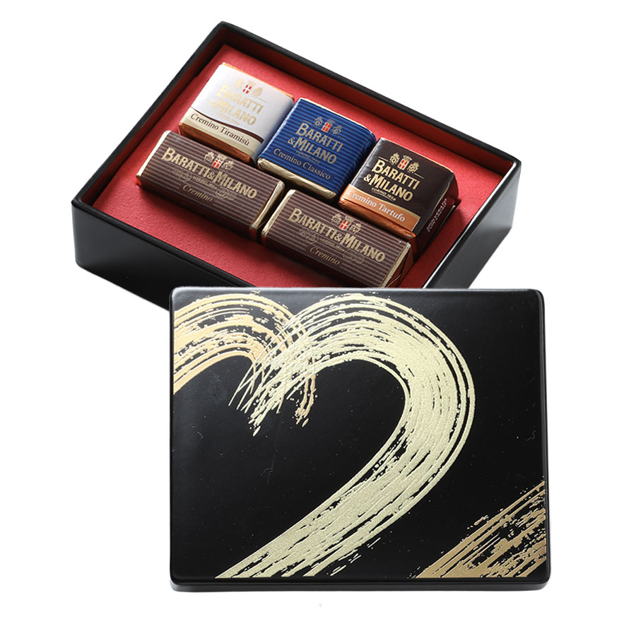WEB限定 2026 バレンタインギフト 小箱・名刺入れ 初代イタリア国王御用達BARATTI&MILANO×宮内庁御用達 漆器 山田平安堂 小箱とショコラのセット | 山田平安堂 | 01