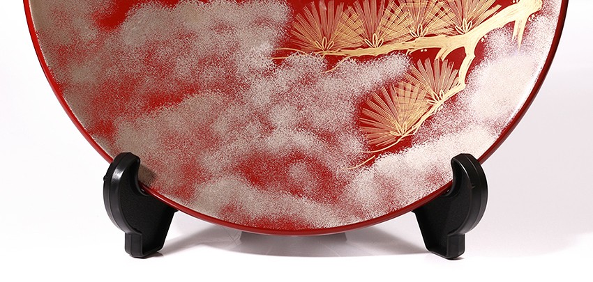 山田平安堂 飾皿 富士に松／鳥獣戯画 法人ギフトに/漆器