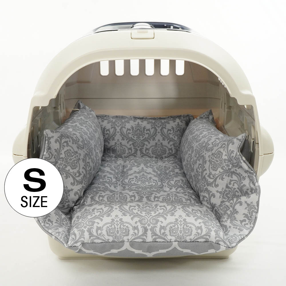 ペットが喜ぶ キャリークッションベッド/クレートクッション ダマスク