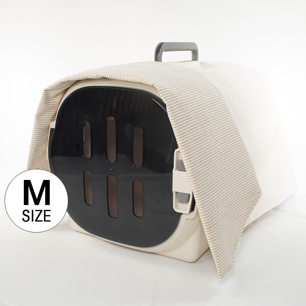 通年用 Helen's クレートカバー 生成・モカ Mサイズ トグルボタン無し